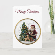 Kerstman en knuffel Puppy Kerstboom Ontwerp