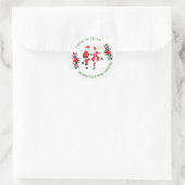 Kerstman en mevrouw Claus dansen Kerst sticker (Tas)