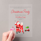 Kerstman en mevrouw Claus Golf Swing uitnodiging Acryl Uitnodigingen (Insitu (Draagbaar))