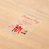 Kerstman en mevrouw Claus Golf Swing uitnodiging Acryl Uitnodigingen (Laagn)