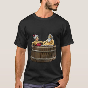 Kerstman en mevrouw Claus in hot tub zorg grappig  T-shirt