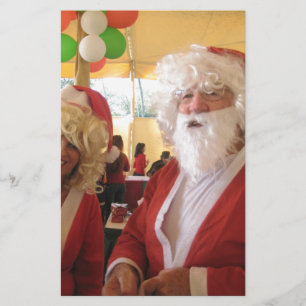 Kerstman en mevrouw Claus Kerstviering - Feestelij Briefpapier