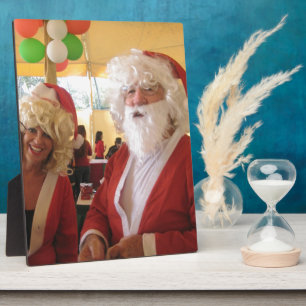 Kerstman en mevrouw Claus Kerstviering - Feestelij Fotoplaat