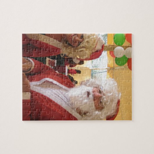 Kerstman en mevrouw Claus Kerstviering - Feestelij Legpuzzel (Horizontaal)