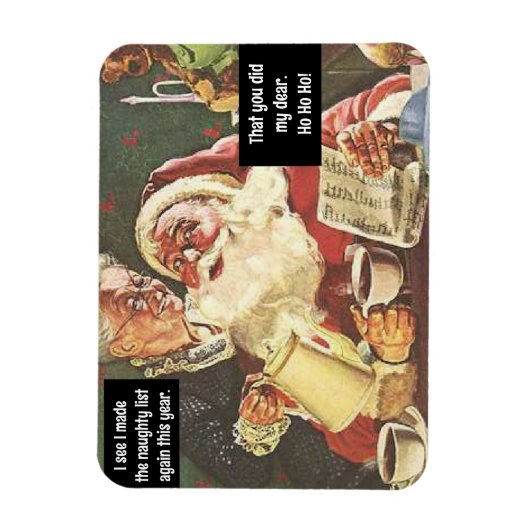 Kerstman en mevrouw Claus Naughty & Nice  Funny Magneet (Verticaal)