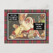 Kerstman en mevrouw Claus Ondeugend  Grappig Plaid Briefkaart (Voorkant)