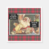 Kerstman en mevrouw Claus Ondeugend  Grappig Plaid Servet (Voorkant)