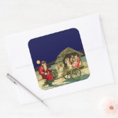  kerstman en nationaliteit vierkante sticker (Envelop)