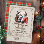 Kerstman en paard Kerstmis vintage Kaart