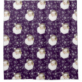  Kerstman en Paars Douchegordijn (Voorkant)