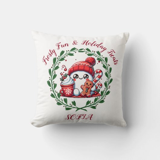 Kerstman en peperkoek kussenhoes kussen (Voorkant)