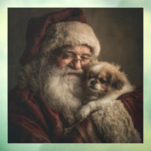 Kerstman en puppy raamsticker (Vel 3)