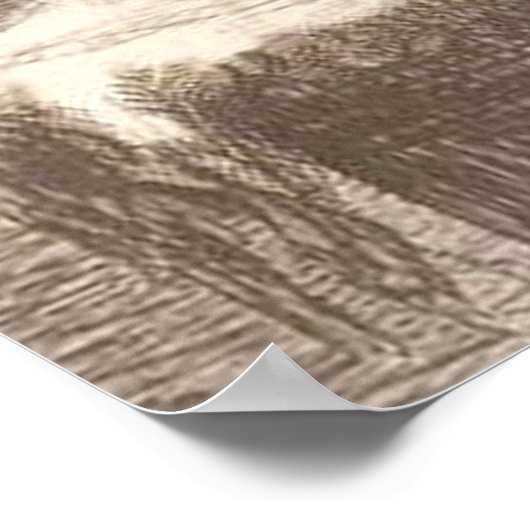  kerstman en rendier-illustratie poster (Hoek)