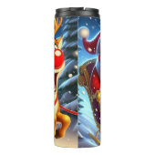 Kerstman en rendier in Sleigh Thermosbeker (Achterkant)