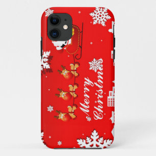 Kerstman en rendier Kerstmis iPhone 11 Hoesje
