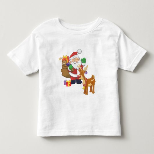 Kerstman en rendier kinder shirts (Voorkant)