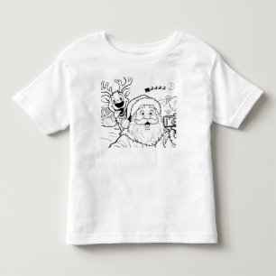 Kerstman en rendier selfie T-shirt