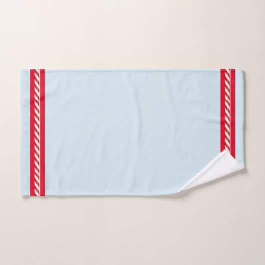 Kerstman en rendieren, blauw wit & rood bad handdoek (Handdoek)