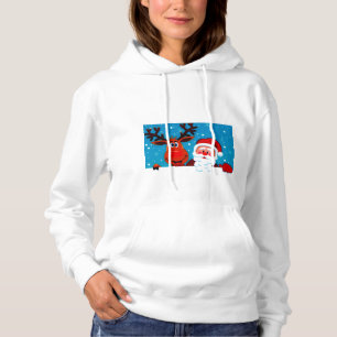 Kerstman en rendieren hoodie