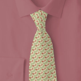 Kerstman en rendieren in vintage stijl stropdas