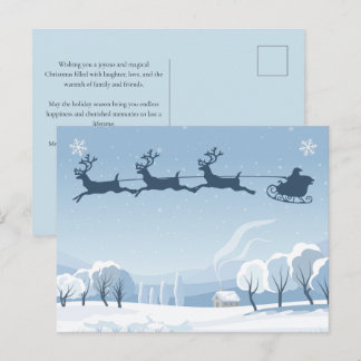 Kerstman en Rendieren Winter Kerstmis Briefkaart