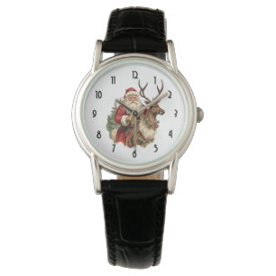  kerstman en rendierkerst horloge