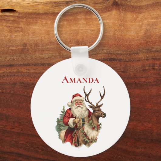  kerstman en rendierkerst sleutelhanger (Voorkant)