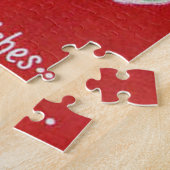 Kerstman en rendierretro  puzzel (Zijkant)
