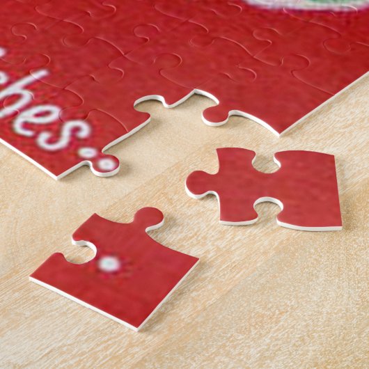 Kerstman en rendierretro  puzzel legpuzzel (Zijkant)