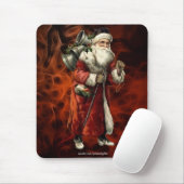  kerstman en rode fractal Xmas Mousepad 2 Muismat (Met muis)