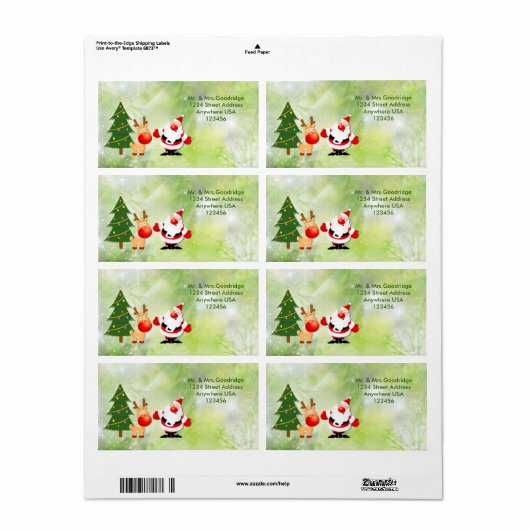 Kerstman en Rudolf Etiket (Full Sheet)