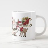Kerstman en Rudolph Aangepaste Naam Kerstmis Extra Grote Beker (Rechts)