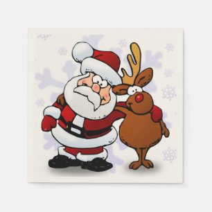 KERSTMAN EN RUDOLPH SERVETTEN