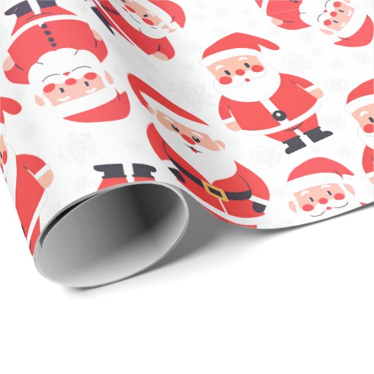 Kerstman en Sinterklaas Wit Cadeaupapier (Rol Hoek)