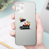 Kerstman en slee Kerstmis Sticker (Telefoon)