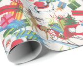 Kerstman en Sleigh Cadeaupapier (Rol Hoek)