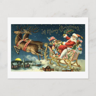  Kerstman en Sleigh Feestdagenkaart