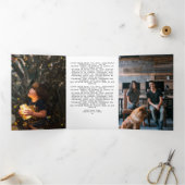 Kerstman en Sneeuwman Persoonlijk Drieluik Wenskaart (Binnen)