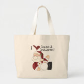 Kerstman en Sneeuwmannen T-shirts en geschenken Grote Tote Bag (Voorkant)
