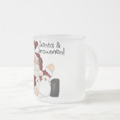 Kerstman en Sneeuwmannen T-shirts en geschenken Matglas Koffiemok (Voorkant rechts)