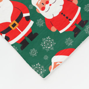 Kerstman en sneeuwvlokken Groene Kinder naam Fleece Deken