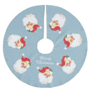  kerstman en sneeuwvlokken op lichtblauw kerstboom rok