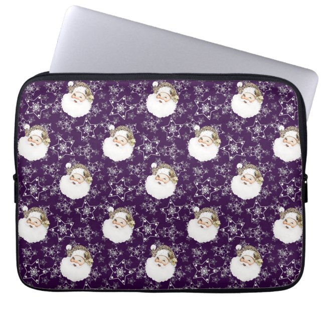  Kerstman en sterren Laptop Sleeve (Voorkant)