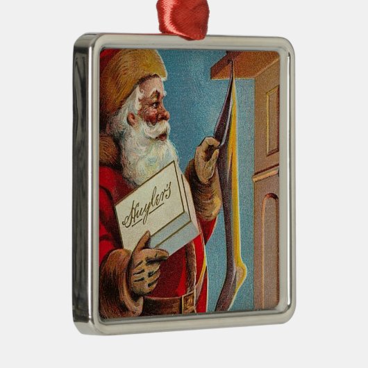 Kerstman en voorzetsel Metalen Ornament (Rechts)