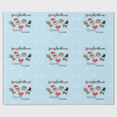 Kerstman en vrienden cadeaupapier (Vlak)