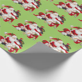 Kerstman en vrienden inpakpapier (Hoek)