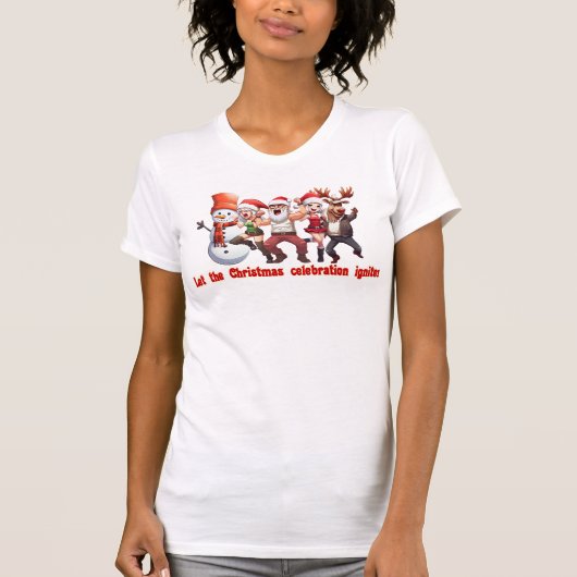 Kerstman en vrienden t-shirt (Voorkant)