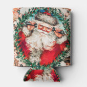 Kerstman en vrolijk kerstfeest voor kinderen blikjeskoeler (Achterkant)