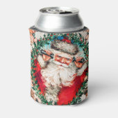 Kerstman en vrolijk kerstfeest voor kinderen blikjeskoeler (Blikje Achterkant)