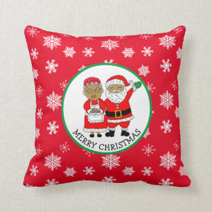 Kerstman en vrouw, Afro-Amerikaanse Kerstmis Kussen